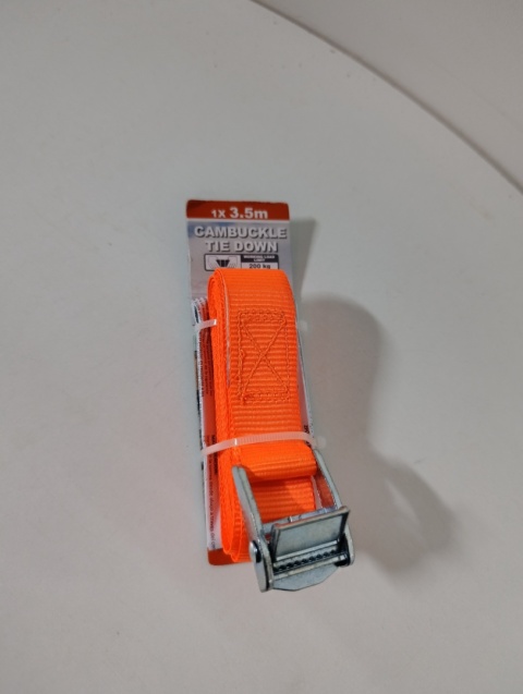 PAS TRANSPORTOWY SPINAJĄCY BAGAŻ DO WALIZKI POMARAŃCZOWY 2,5 CM X 3,5 M