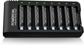 POWEROWL ładowarka do akumulatorów Ni-MH AA AAA, 8 gniazd, 2800 mAh