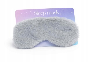 PUSZYSTA MASKA NA OCZY DO SPANIA – KOLOR SZARY (GREY FUZZY)