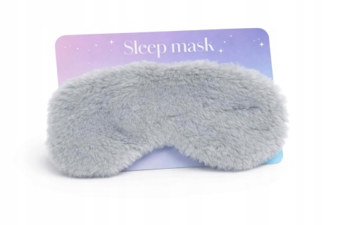 PUSZYSTA MASKA NA OCZY DO SPANIA – KOLOR SZARY (GREY FUZZY)