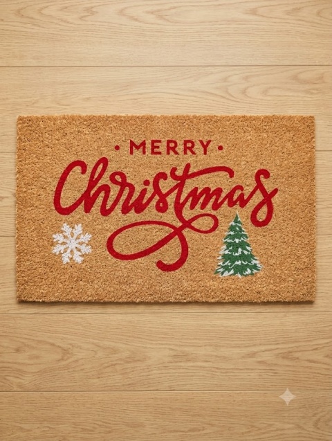 Świąteczna wycieraczka pod drzwi "Merry Christmas" antypoślizgowa