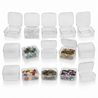 15 X Przezroczyste Pudełka / Organizery – Uniwersalne Pojemniki z Pokrywką 9,5x6,5 cm