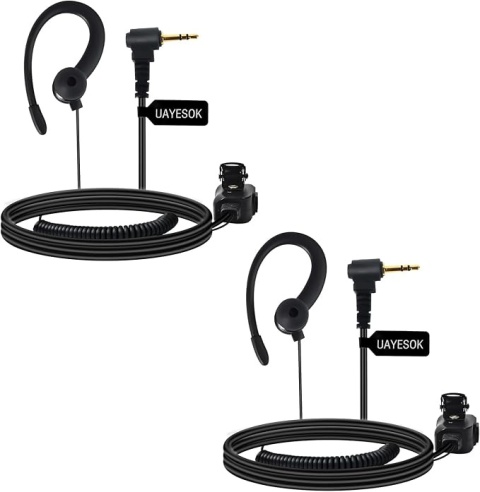 2 SZT Słuchawka z Mikrofonem i PTT do Radiotelefonu (1-Pin / C-Type Earhook)