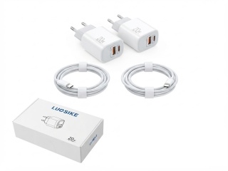 2 szt Ładowarka Sieciowa LUOSIKE 20W PD + QC 3.0 (Zestaw )