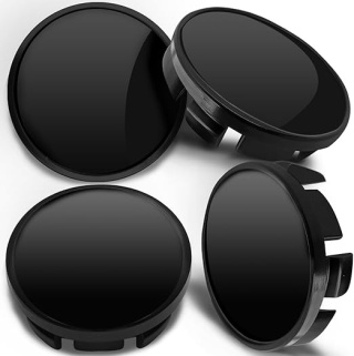 4 x DEKIELKI / ZAŚLEPKI NA FELGI ALUMINIOWE – CZARNY POŁYSK (65 mm)