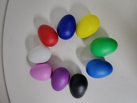 9 X EGG SHAKER GRZECHOTKA PRZESZKADZAJKA PERKUSYJNA KOLOROWE JAJKA