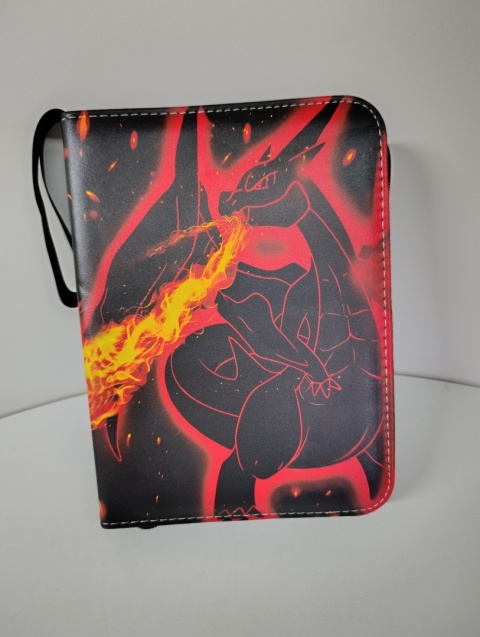 Album na karty Pokemon – Kolekcjonerski segregator z motywem Charizard (Wzór Ognisty/Elektryczny)
