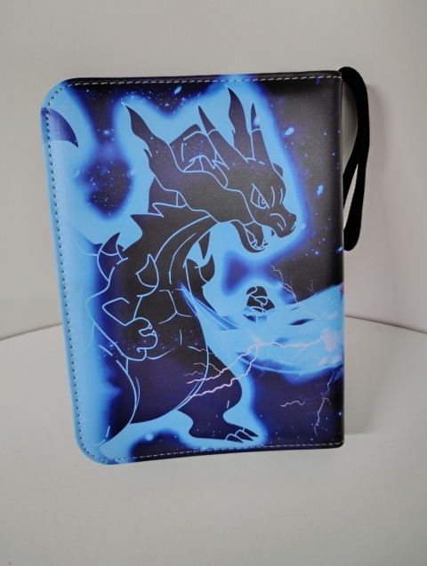 Album na karty Pokemon – Kolekcjonerski segregator z motywem Charizard (Wzór Ognisty/Elektryczny)