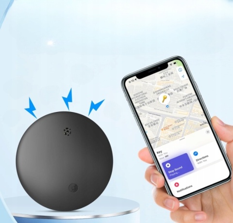 2 x Bezprzewodowy Inteligentny Lokalizator do Apple w Kolorze Czarnym + etui