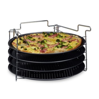 4 szt Blacha forma do pizzy na stojaku