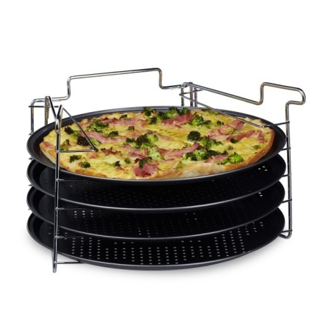 4 szt Blacha forma do pizzy na stojaku