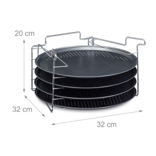 4 szt Blacha forma do pizzy na stojaku