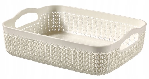 CURVER Koszyk Taca Prostokątna Knit A4 – Kremowa 37x27x7 cm
