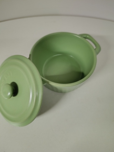 Ceramiczne naczynie do zapiekania z pokrywką – Zielone (220 ml)