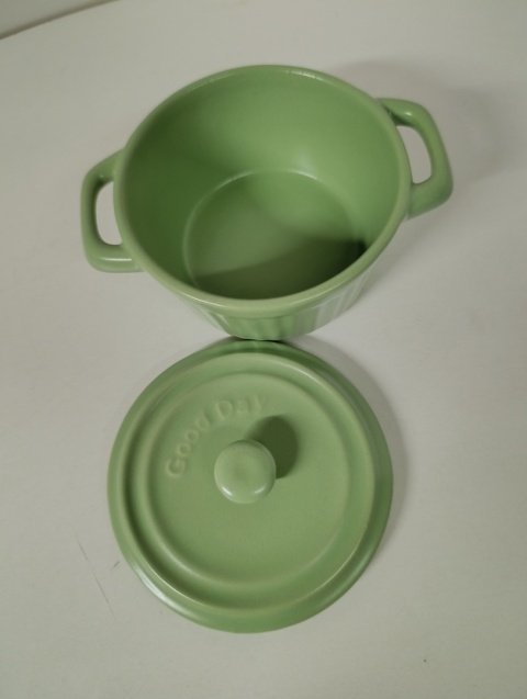 Ceramiczne naczynie do zapiekania z pokrywką – Zielone (220 ml)