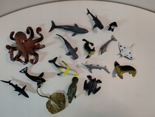 Figurki Mini ocean 16 szt realistyczne podwodne zwierzęta Morskie