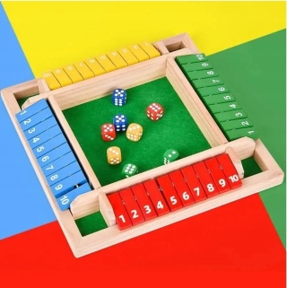GRA PLANSZOWA LOGICZNA ZAMKNIJ PUDEŁKO SHUT THE BOX IDEALNA PREZENT 8 KOŚCI