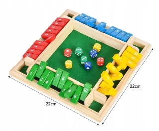 GRA PLANSZOWA LOGICZNA ZAMKNIJ PUDEŁKO SHUT THE BOX IDEALNA PREZENT 8 KOŚCI
