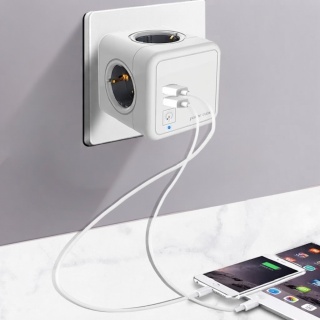 Kostka zasilająca przedłużacz TRONIC 3 gniazda + 2x USB-C PD 30W