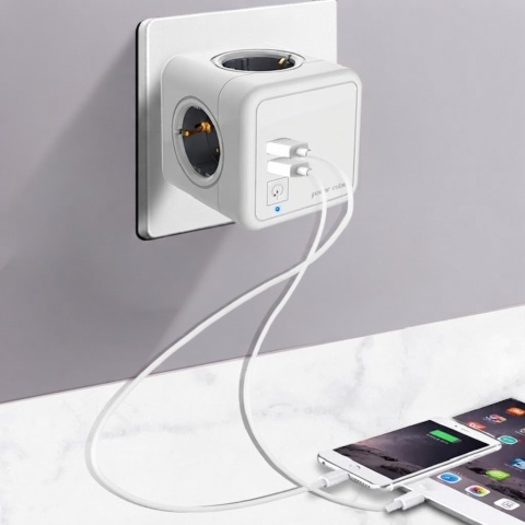Kostka zasilająca przedłużacz TRONIC 3 gniazda + 2x USB-C PD 30W