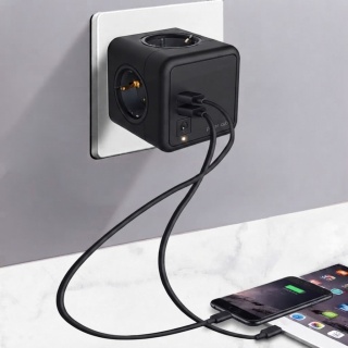 Kostka zasilająca przedłużacz TRONIC 3 gniazda + 2x USB-C PD 30W