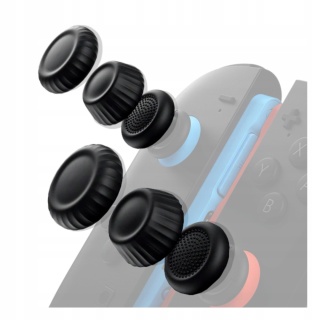 Nakładki Gumki 6w1 Czarne Jsaux Na Joy Con Do Nintendo Switch 2 Zestaw
