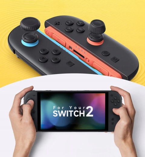 Nakładki Gumki 6w1 Czarne Jsaux Na Joy Con Do Nintendo Switch 2 Zestaw