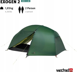 Namiot ultralekki Wechsel Exogen 2 osobowy 1,93 kg powystawowy, kompletny