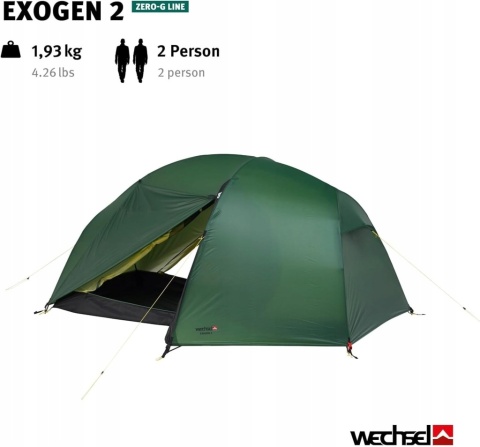 Namiot ultralekki Wechsel Exogen 2 osobowy 1,93 kg powystawowy, kompletny