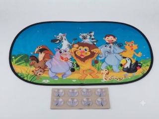 Osłona przeciwsłoneczna do auta 2szt UV 51x31 cm ZOO zwierzęta i podwodny swiat przyssawki