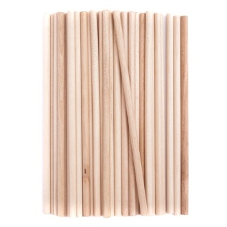 PATYCZKI DREWNIANE 30 cm OKRĄGŁE KREATYWNE NATURALNE 48 szt