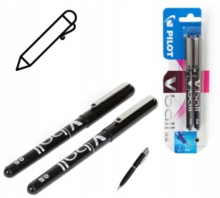 ZESTAW 2x PIÓRO KULKOWE PILOT V-BALL 0.5 MM – CZARNE