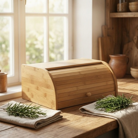 BAMBUSOWY CHLEBAK Z ROLOWANĄ POKRYWĄ – RELAXDAYS