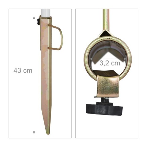 Stojak do parasola kotwica ze stali ocynkowanej 43 cm do 32 mm