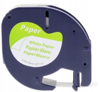 Zamiennik Taśma Papierowa Biała do DYMO LetraTag 12 mm x 4 m