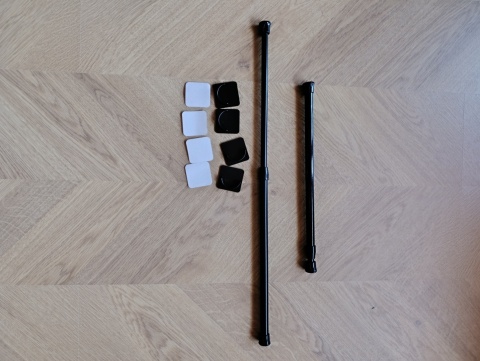 2 szt Teleskopowy karnisz (30-50 cm), regulowany drążek napinany, bez wiercenia do okien i szaf