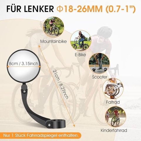 UNIWERSALNE LUSTERKO ROWEROWE NA KIEROWNICĘ