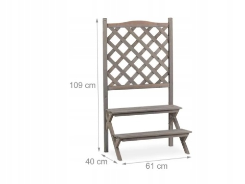 WOLNOSTOJĄCY KWIETNIK 109 CM DWA POZIOMY Relaxdays schody na kwiaty