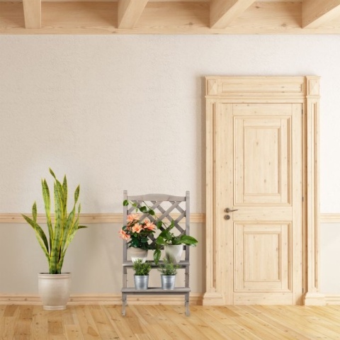 WOLNOSTOJĄCY KWIETNIK 109 CM DWA POZIOMY Relaxdays schody na kwiaty