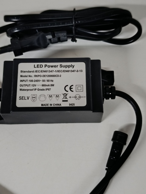 Zasilacz LED Wodoodporny IP67 / LED Power Supply 12V 660mA 8W