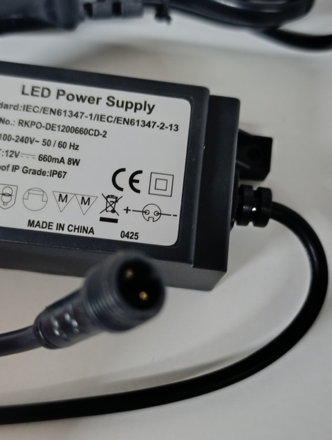 Zasilacz LED Wodoodporny IP67 / LED Power Supply 12V 660mA 8W