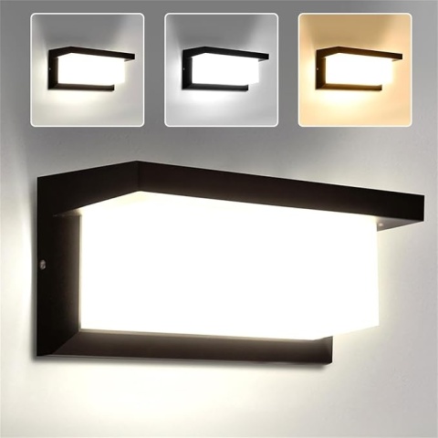 2 szt KINKIET ZEWNĘTRZNY LED 18W IP65 – 3 BARWY ŚWIATŁA (CCT) – CANMEIJIA