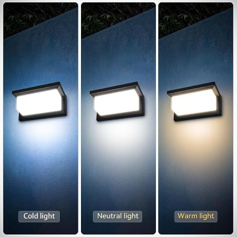 2 szt KINKIET ZEWNĘTRZNY LED 18W IP65 – 3 BARWY ŚWIATŁA (CCT) – CANMEIJIA