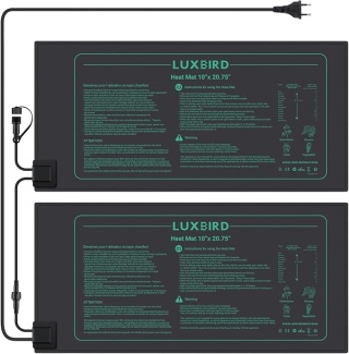 2 szt Mata grzewcza do sadzonek rozsady roślin Luxbird 10" x 20.75" + Okablowanie