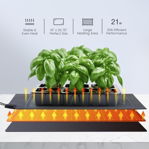 2 szt Mata grzewcza do sadzonek rozsady roślin Luxbird 10" x 20.75" + Okablowanie