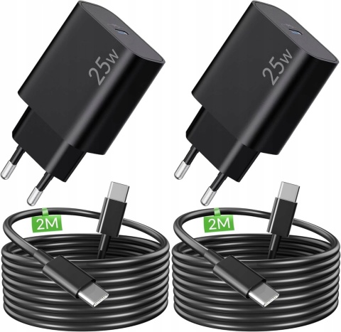 2 sztuki Szybka ładowarka sieciowa kostka 25W + kabel USB-C ARCCRA