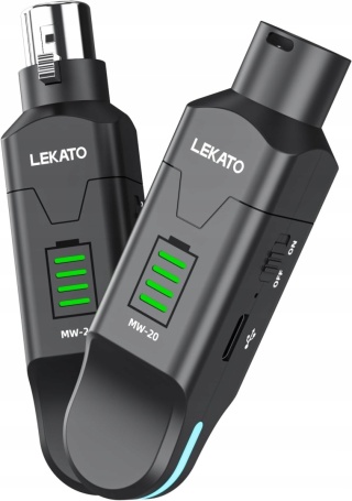 Bezprzewodowy System Mikrofonowy LEKATO MW-20 (Nadajnik + Odbiornik XLR)