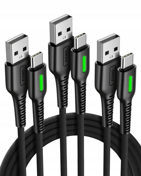 Iniu Kabel Usb C 3 szt. szybkie ładowanie 3.1A nylonowy pleciony