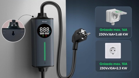 KABEL ŁADOWARKA DO SAMOCHODU ELEKTRYCZNEGO TYP 2 SCHUKO 10M 16A 3.68 KW