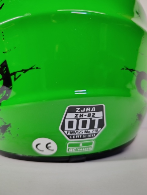 Kask Motocyklowy Cross Enduro dla Dzieci – Zielony, Rozmiar S (55-56 cm)